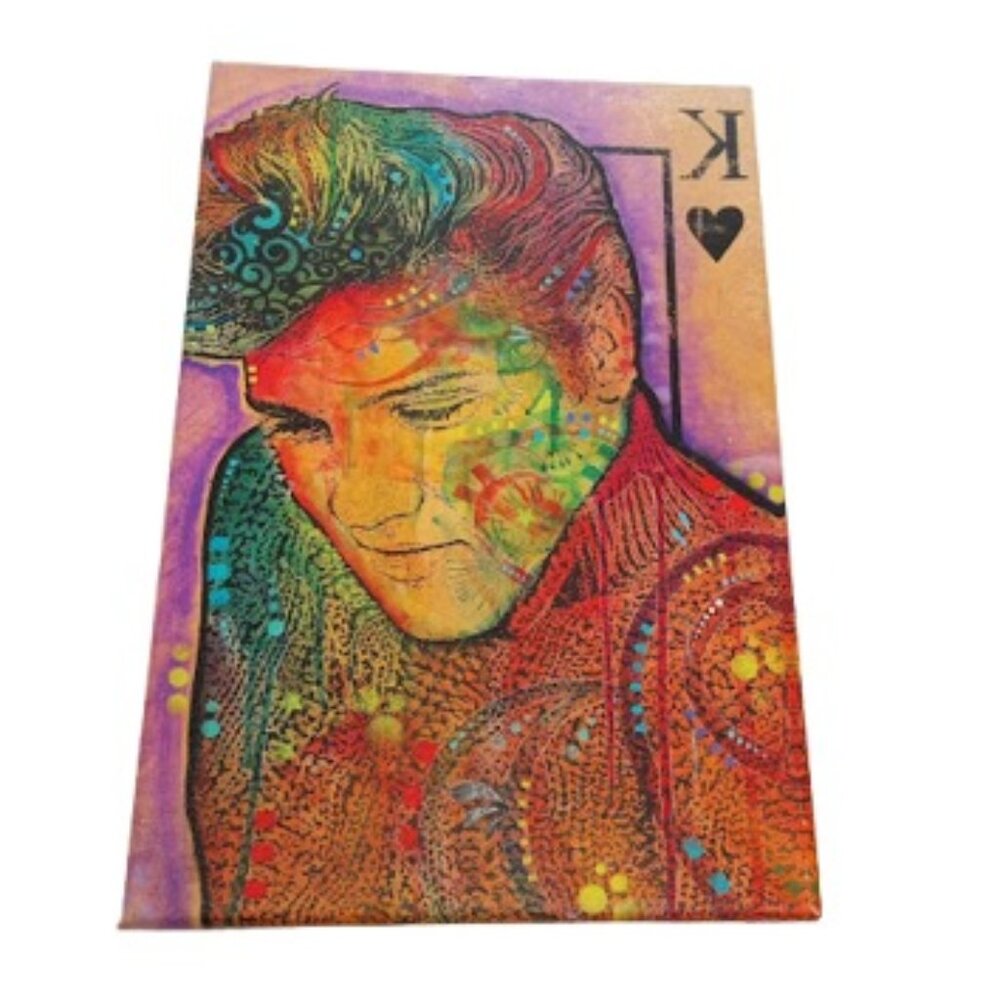 Vintage Dean Russo The King Elvis Presley 12 X 8 Inch Canvas Wall Art